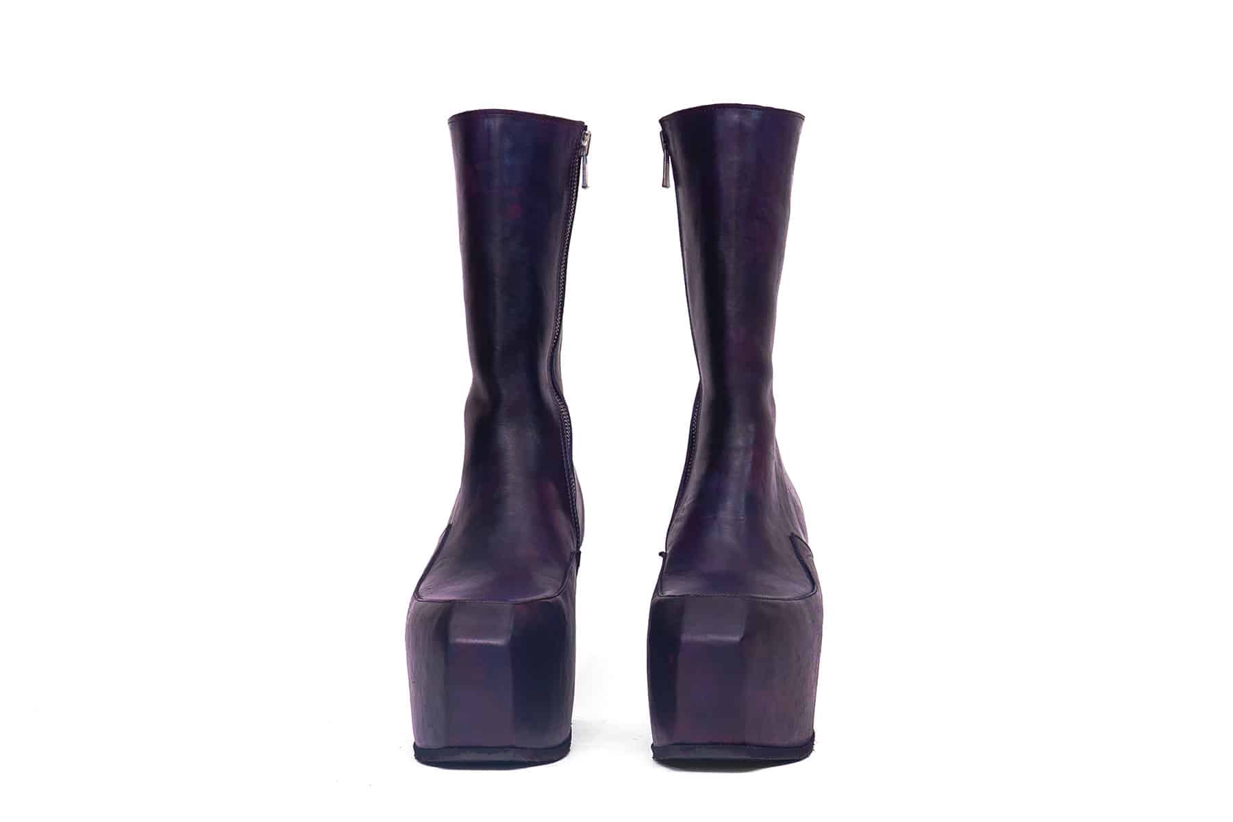 high top violet platform boots