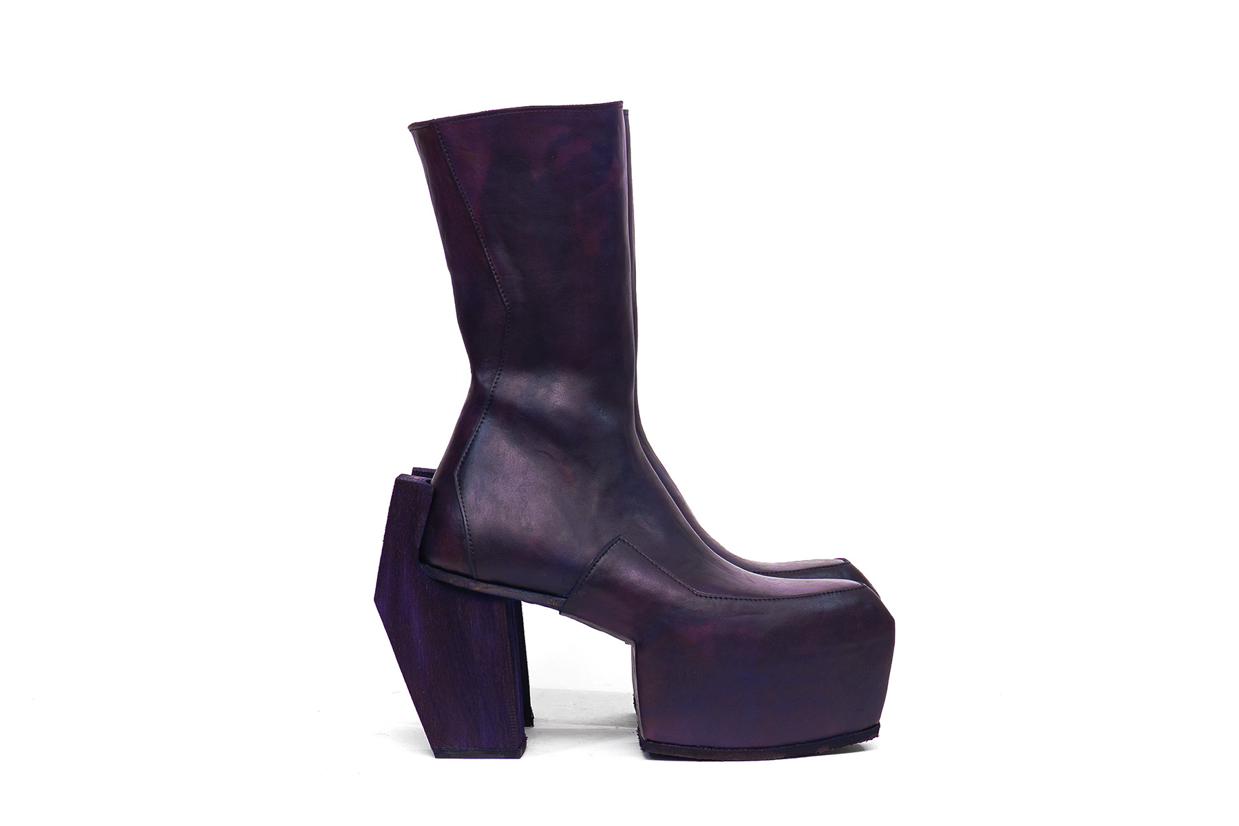 high top violet platform boots