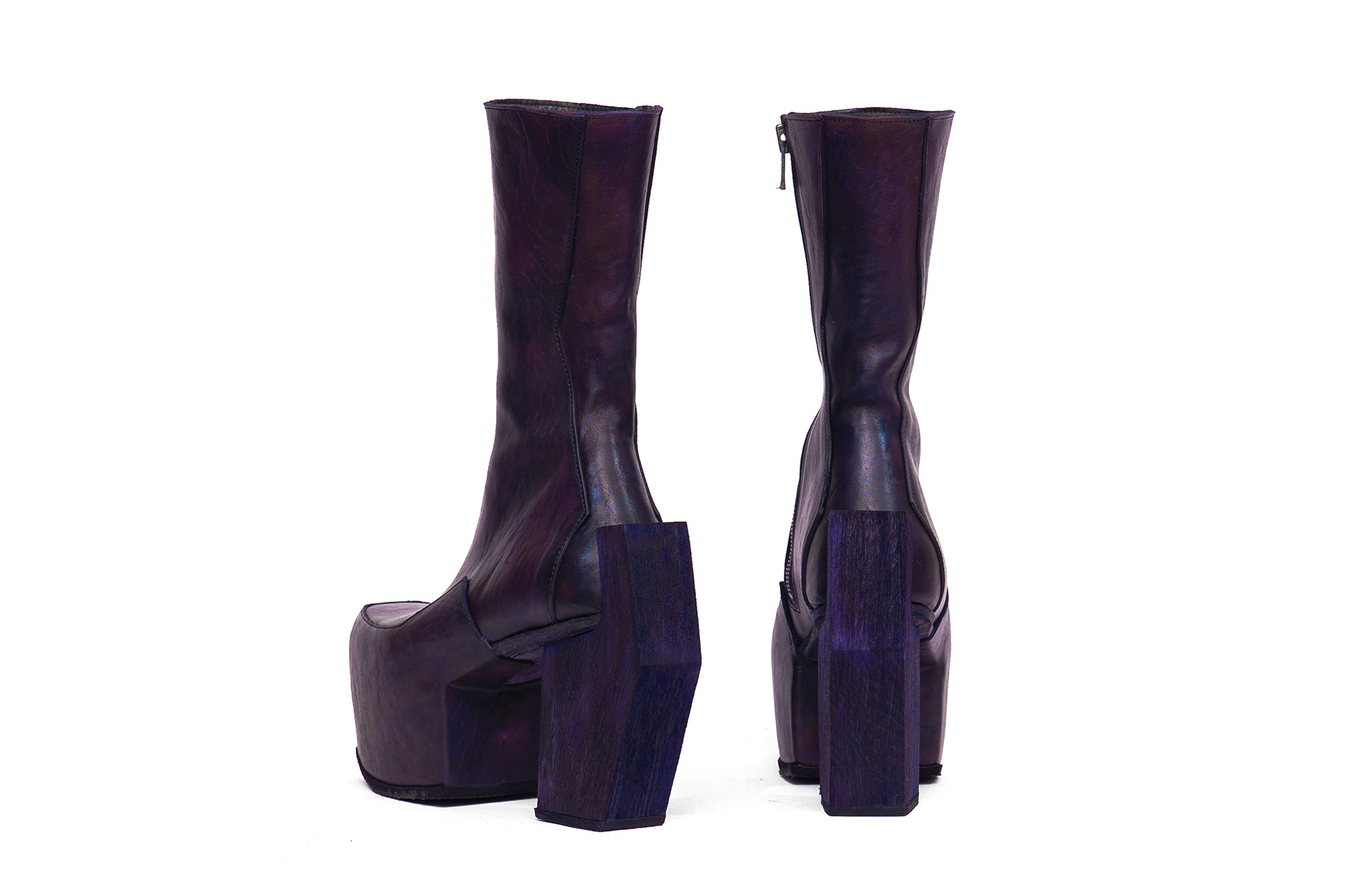 high top violet platform boots