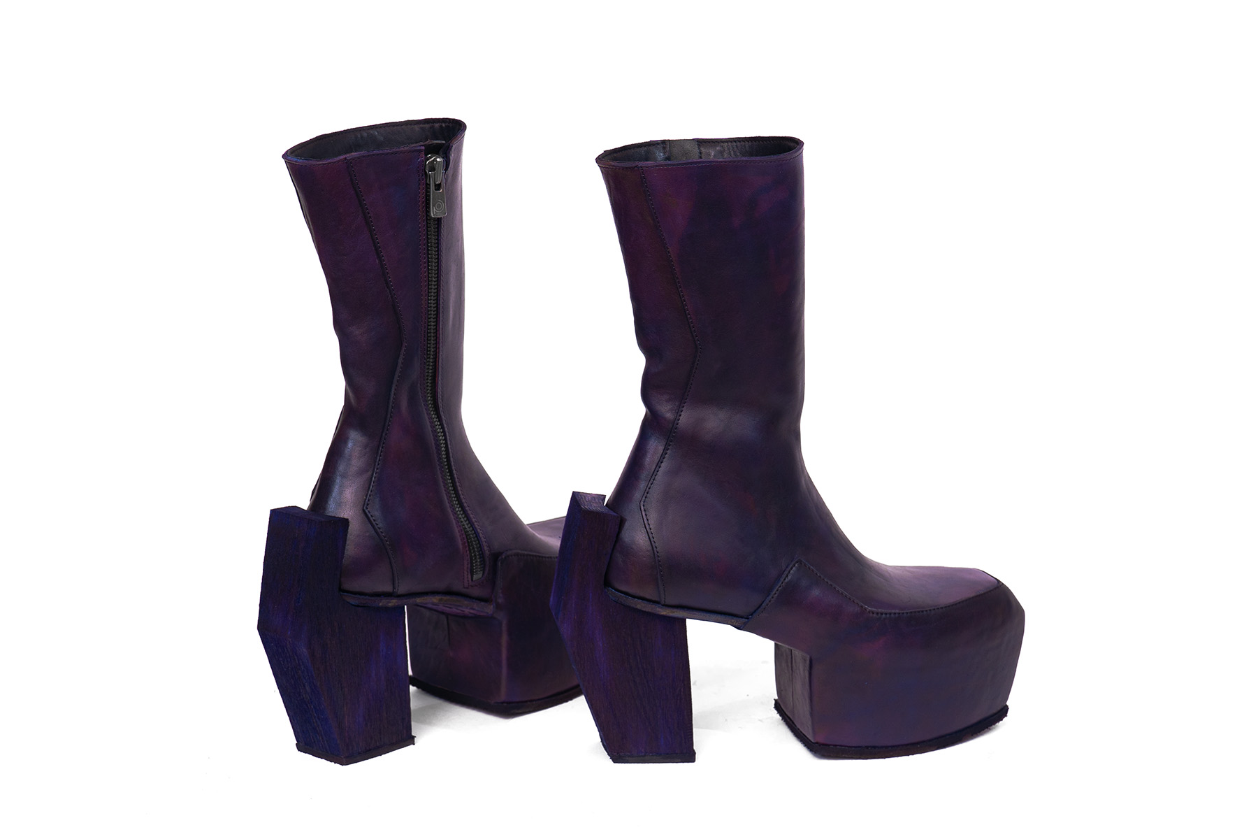 high top violet platform boots