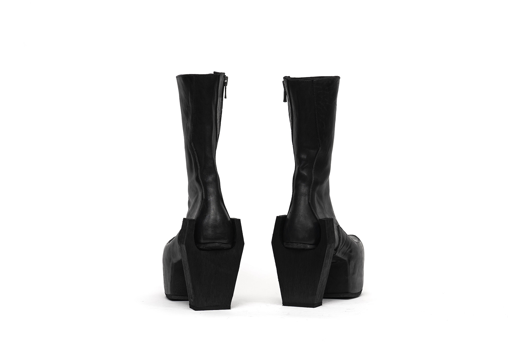 black platform boots