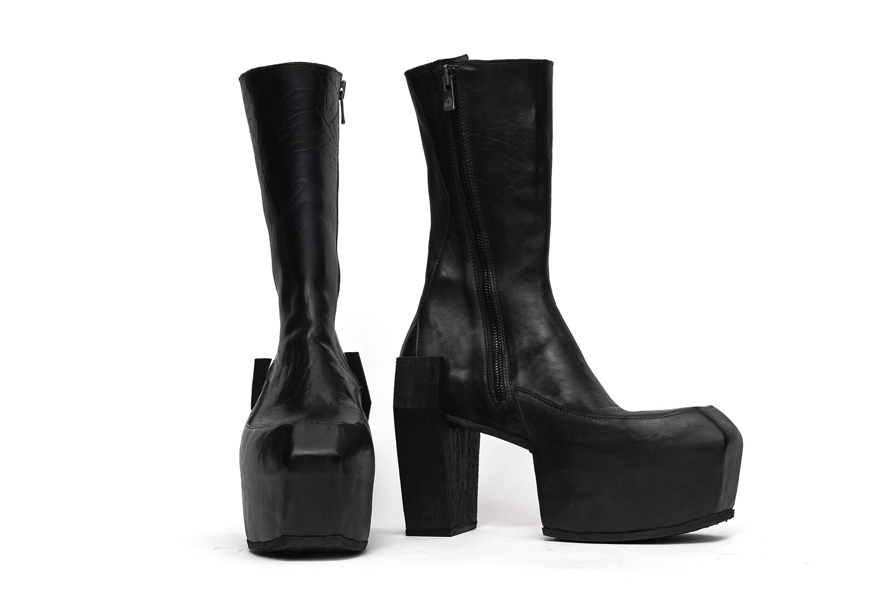 black platform boots