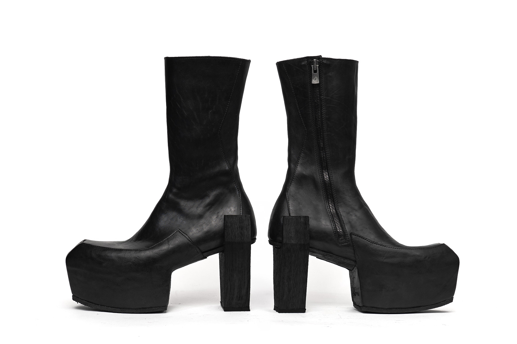 black platform boots